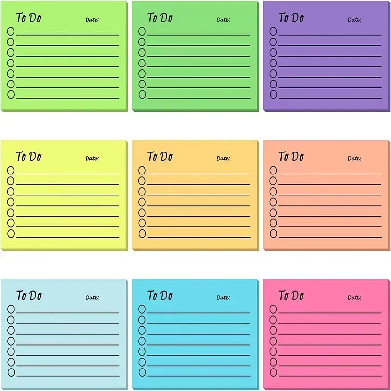 Fluorescent Color To Do List 50sheets Tearable Memo Pads Kawaii Sticky Notes Korean Stationery Writing Pads Office Supplies