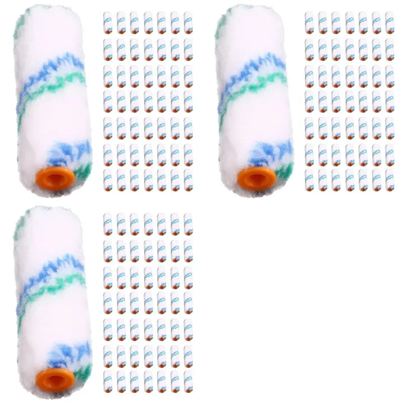 

【ЭФФЕКТИВНЫЙ】150 шт., 4 дюйма, 100 мм, профессиональный набор валиков для настенной краски, мини-валик, красное покрытие, кромка, вращающаяся кисть для стен