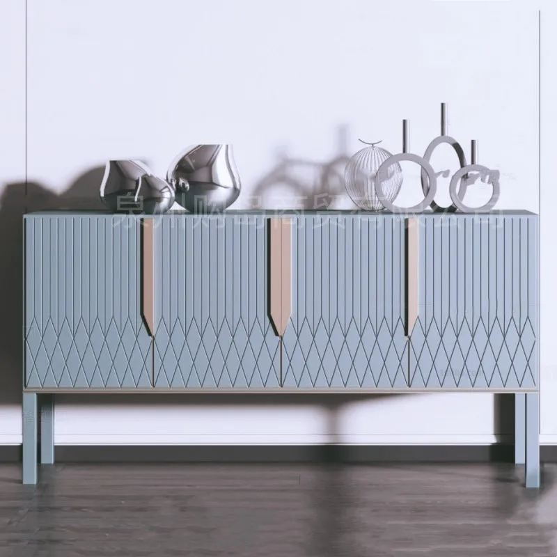 Nordic paint dining side cabinet personalized art tea cabinet solid wood cupboard modern simplicity
