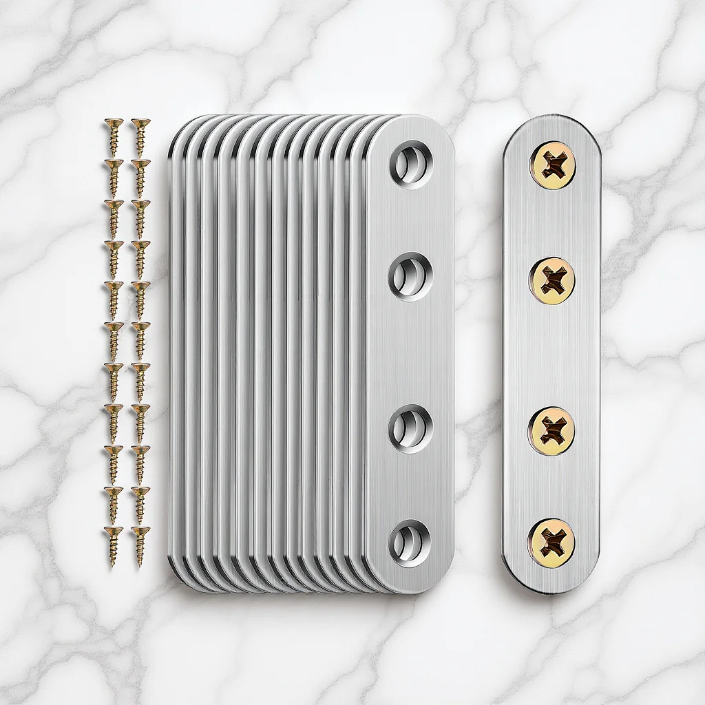 

14Pcs Metal Flat Brackets Straight Brace Plates Sturdy Mending Plates Furniture Frame Braces Connectors for Wood