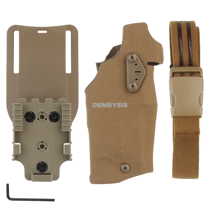 Left / Right Hand Tactical Pistol Holster for G17 Gen4 G19 with X300 Lights Quick Release Hunting Holster with Drop Leg Platform