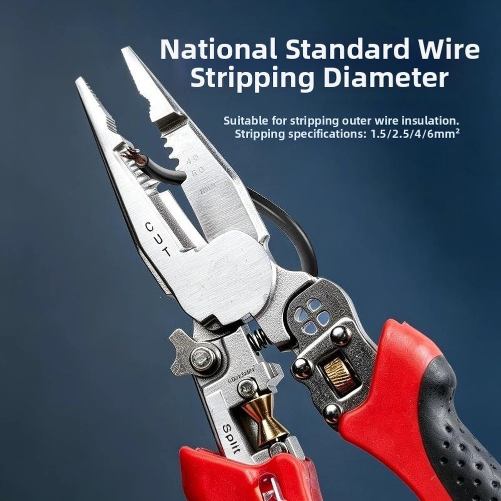 Rechargeable Electric Pliers With Voltage Detector Adjustable Wire For Stripper Crimper For Electrician DIY Electrical Work Tool