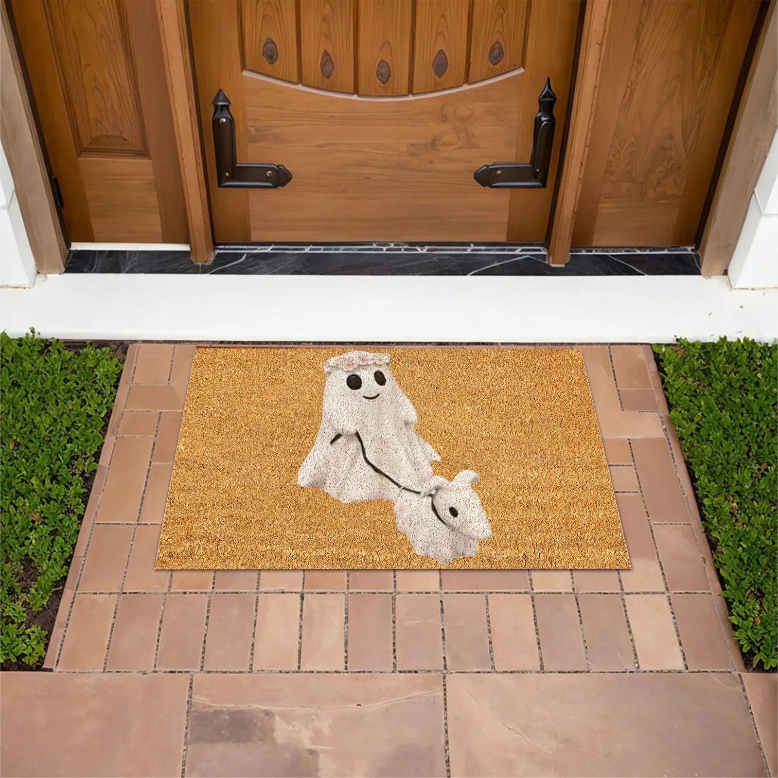 Halloween Little Ghost Carpet Decorative Door Mat Funny Horror Door Mat Nonslip Floor Rug Carpet Home Entrance Carpet 2024