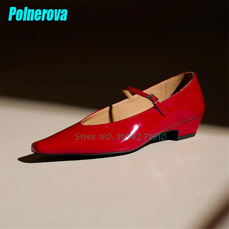 Sexy Pointed Toe Genuine Leather Mary Jane Shoes Spring Summer New Retro Suede Buckle Strap Thick Heel Pumps Party Dress Shoes