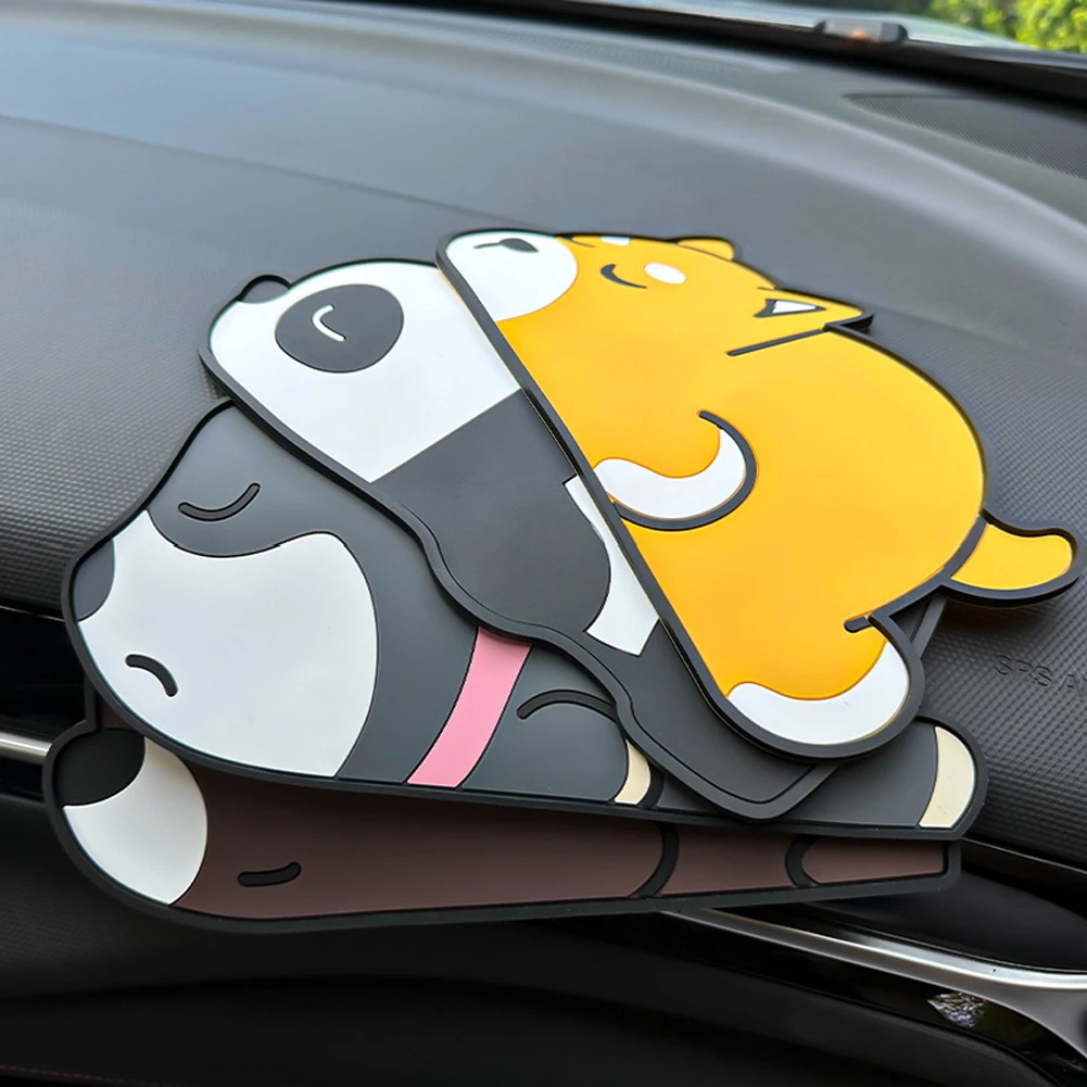 Car Anti-Skid Mat Cartoon Dashboard Non-Slip Phone Pad PVC Mat Heat-Resistant Washable Anti-skid Pad For Phone Key Card Holder