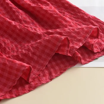 Red Plaid Bow Dress 5 Bear Leader Summer Red Plaid Bow Dresses Elegant Lolita Child Baby Girl Midi Dress Children Dresses Girl Party Princess Sundress 5