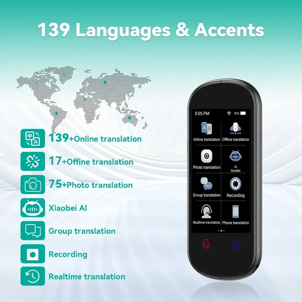 In stock VORMOR Z2 Online 139 Languages Multi-function Automatic Translator Smart AI Translators Real Time Photo Translation