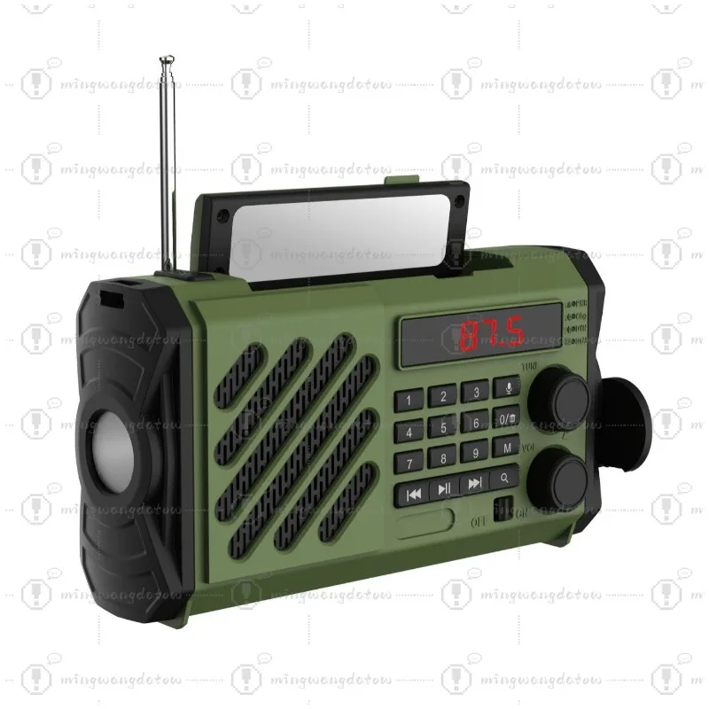 

T-6669 Mini Solar Hand Crank Radio, Emergency Survival Radio with Hand Crank Power Generation and Flashlight Function