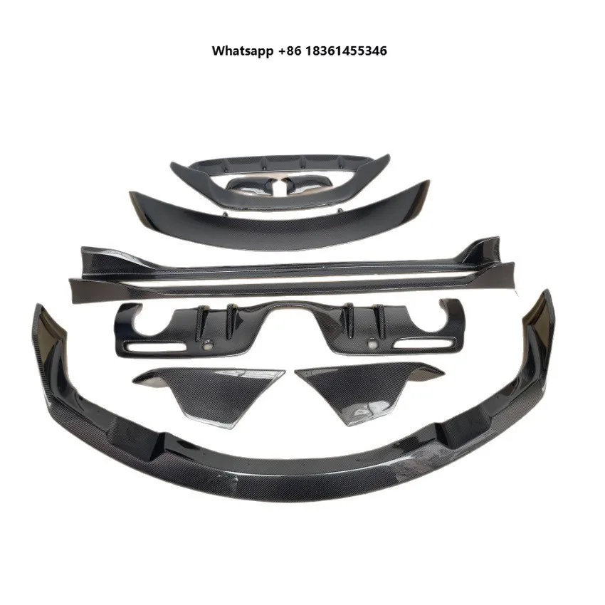FOR GR SUPRA A90 A91 Carbon Fiber Front Lip Rear Lip Side Skirts Tail Fin Large Tail Wing Top Wing Mirror Cover Body Kit