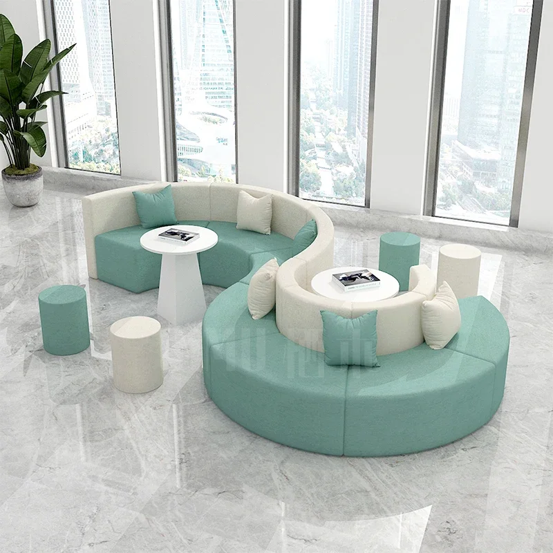 

Creative special-shaped sofa curved reception office circular shopping mall hall training institution meeting guests