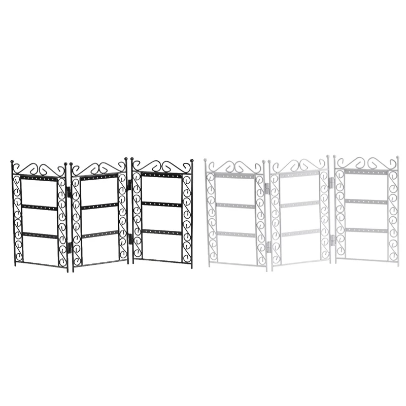 72-Hole Fashionable Folding Screen Jewelry Rack Jewelry Storage Earrings Rack Jewelry Display Earrings Storage