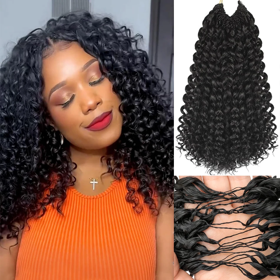 

12A Маленькие спирали Вьющиеся вязанные крючком человеческие волосы Кудрявые кудри Вязаные крючком волосы Предварительно разделенные без узлов для плетения наращивания