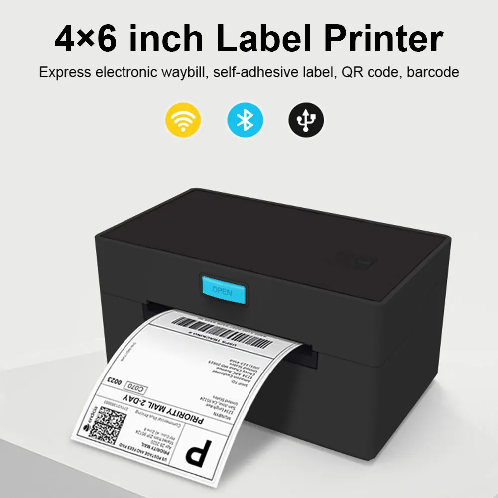 High Speed Label Barcode Printer USB Bluetooth Thermal Printer Android IOS Label Maker Sticker Shipping Express Label Printer