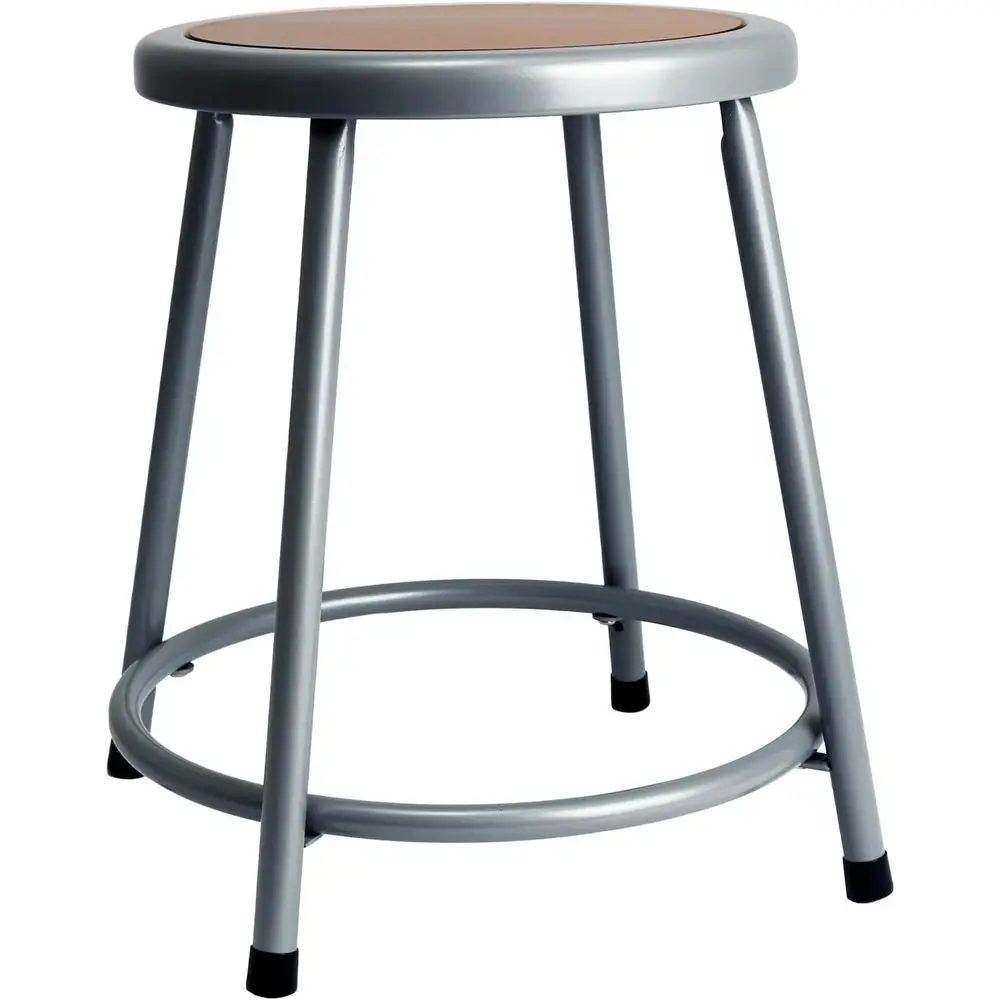 

Premium Commercial-Grade All-pose Round Stool 18-inch Height Gray Masonite Wood Seat