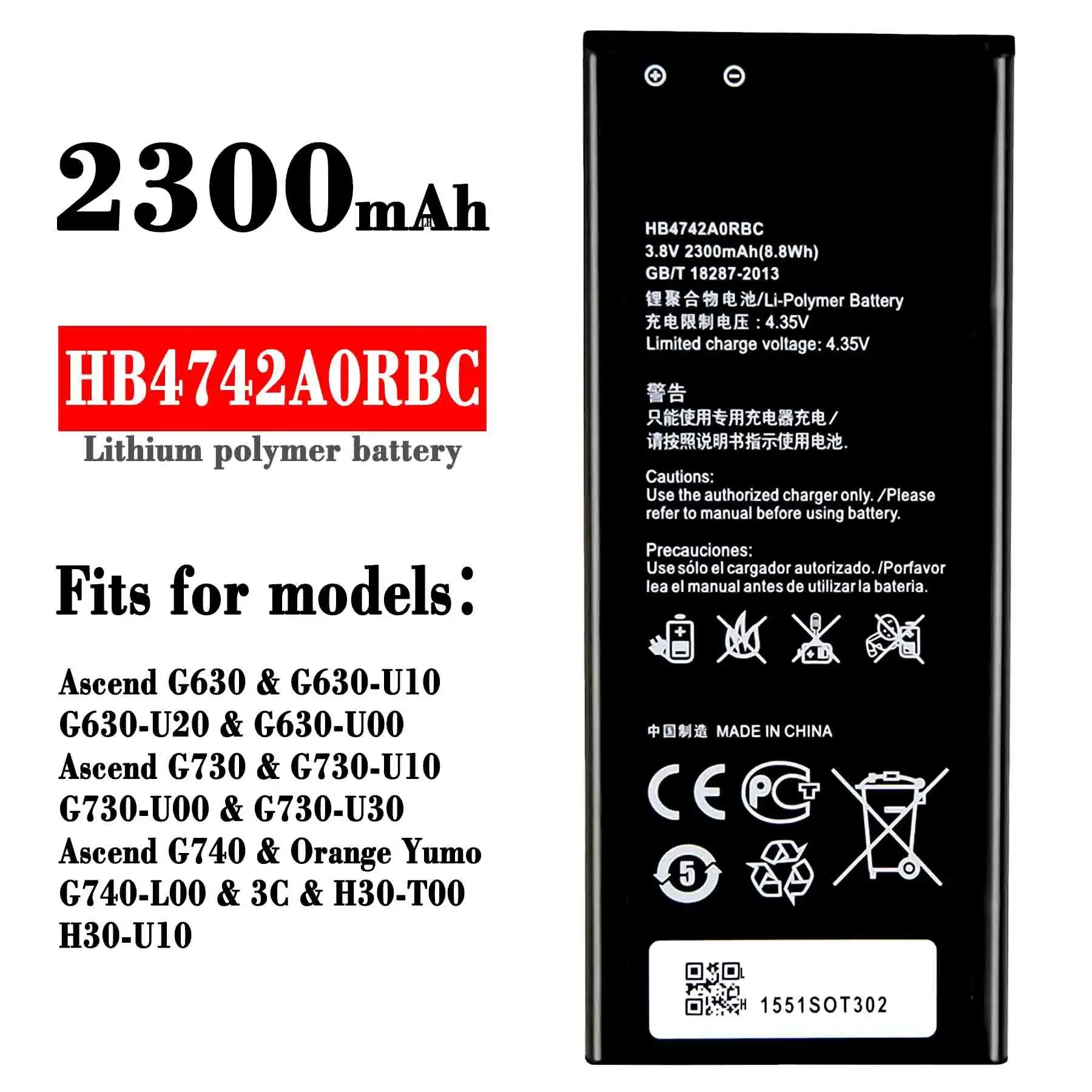 Batería HB4742A0RBC HB4742A0RBW para HUAWEI Honor 3C Ascend G630 G740 G730 H30-T00 H30-T10 H30-U10 G630-U10 G630-U20 nueva