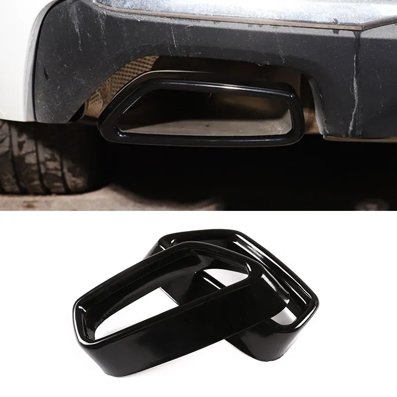 For BMW 5 6 Series GT G30 G38 G32 18-21 Car Accessories Stainless Steel Glossy Black Tail Muffler Exhaust Pipe Output Cover Trim