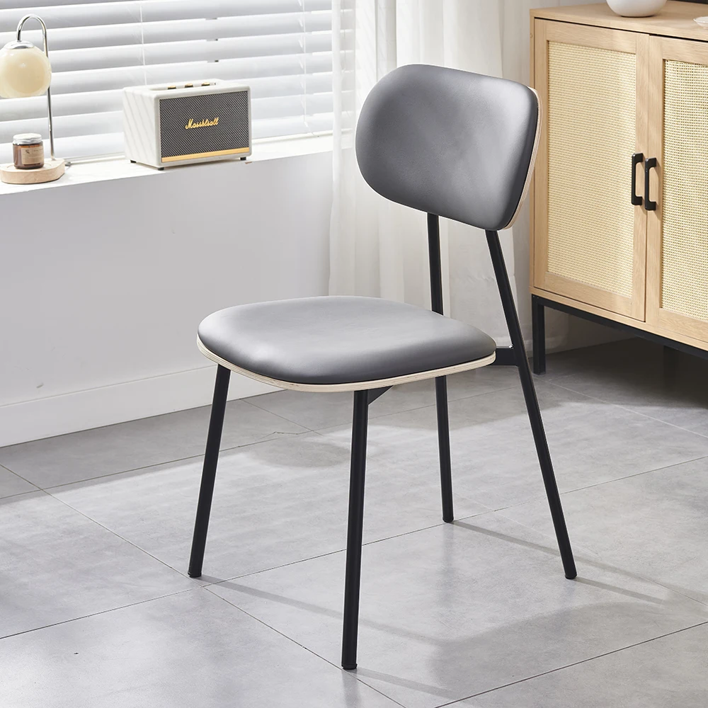 Luxury European Modern Metal Frame Soft Sponge Upholstered Fabric Dining Chair for Restaurant & Coffee Shop Use