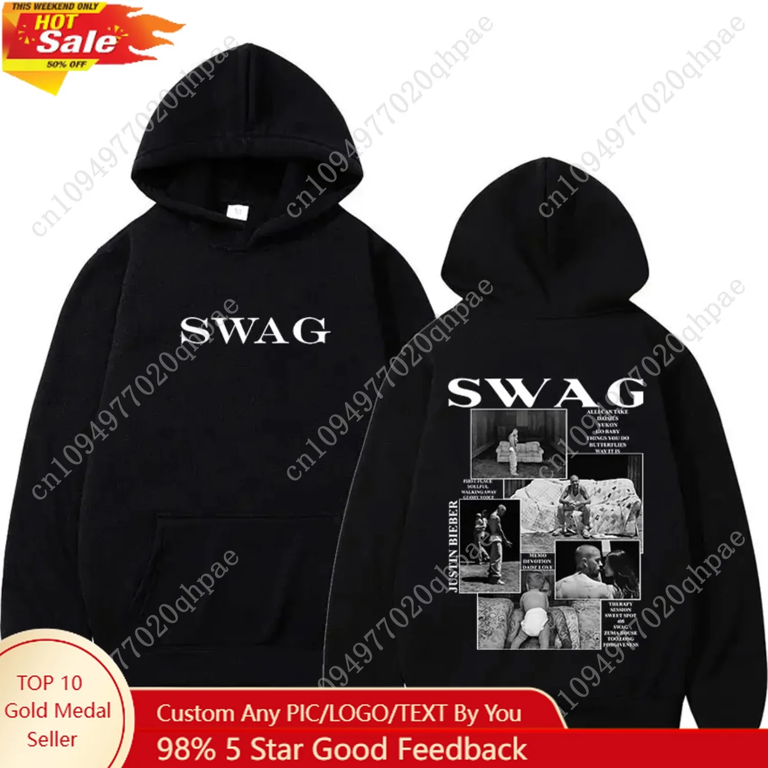 

Justin Bieber's SWAG Tour 2025 Album Merch Men's Hoodie Rock Big Size Fashion Hooded Sweatshirt High Quality