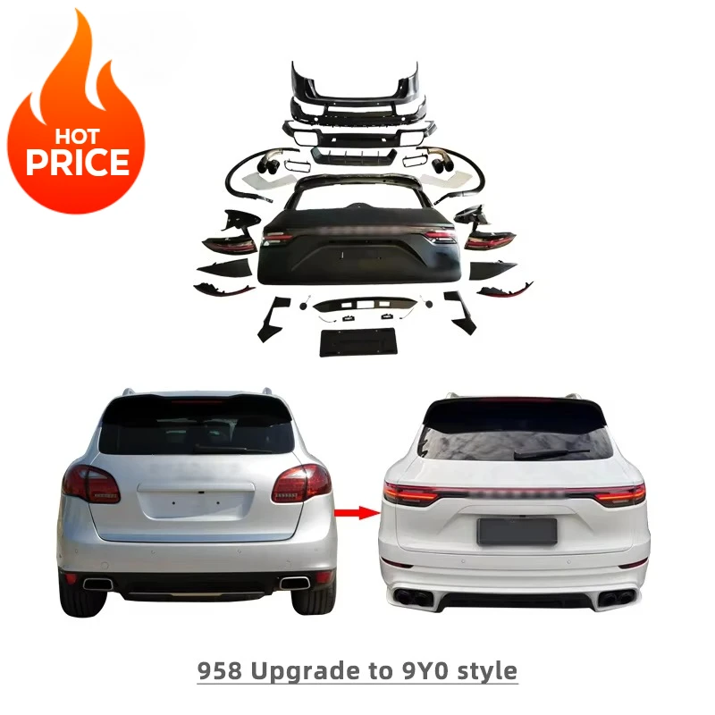 

Hot Sale! Car Tail Light & Rear Bumper Upgrade Kit for Porsche Cayenne 958.1 (2011-2012-2014 92A 958) to 2023 9Y0 Body Kit Style