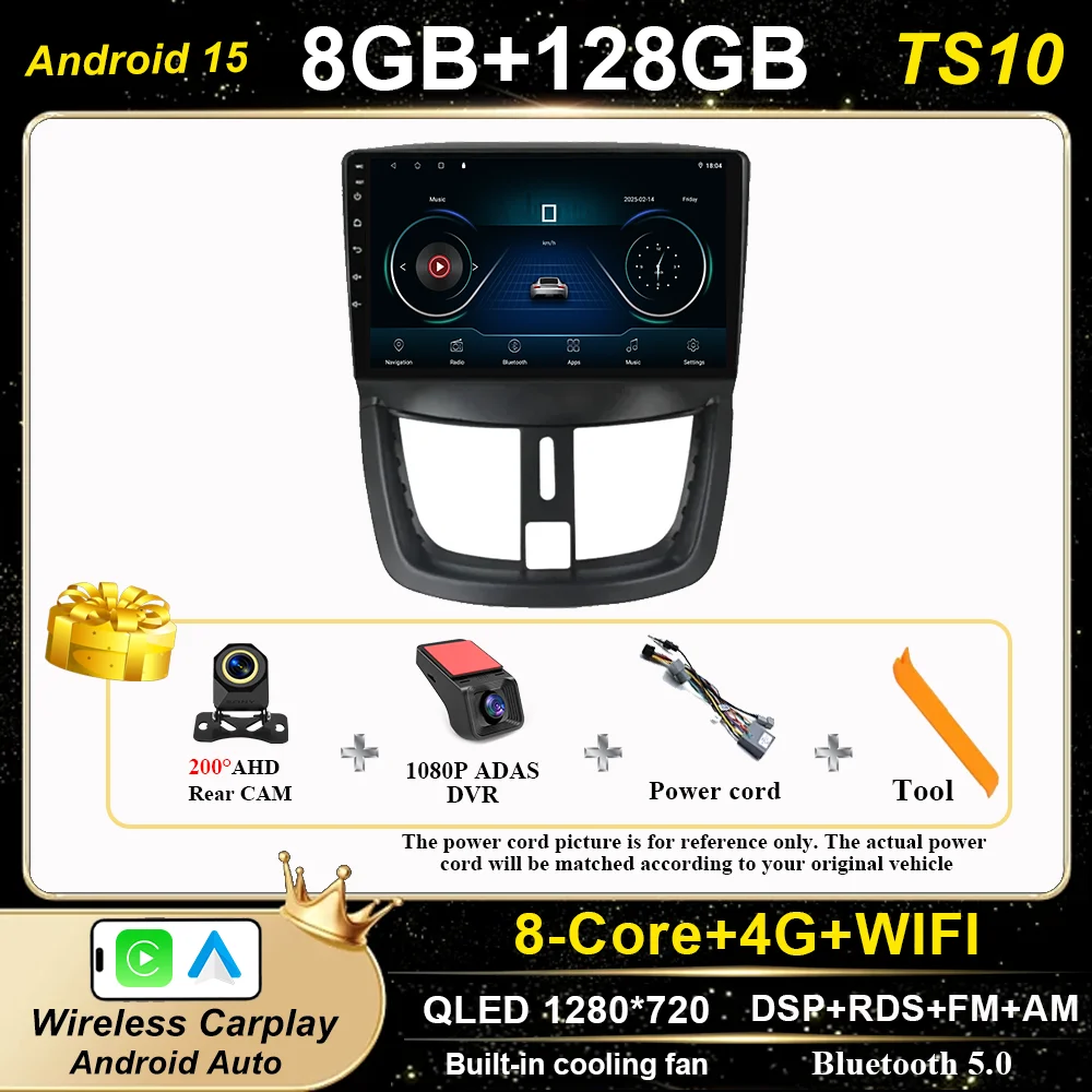 Auto Android GPS Navigatie Voor Peugeot 207 CC 207CC 2006 2007 2008 2009-2015 Auto Radio Stereo Multimidia Speler 4G Carplay 2DIN