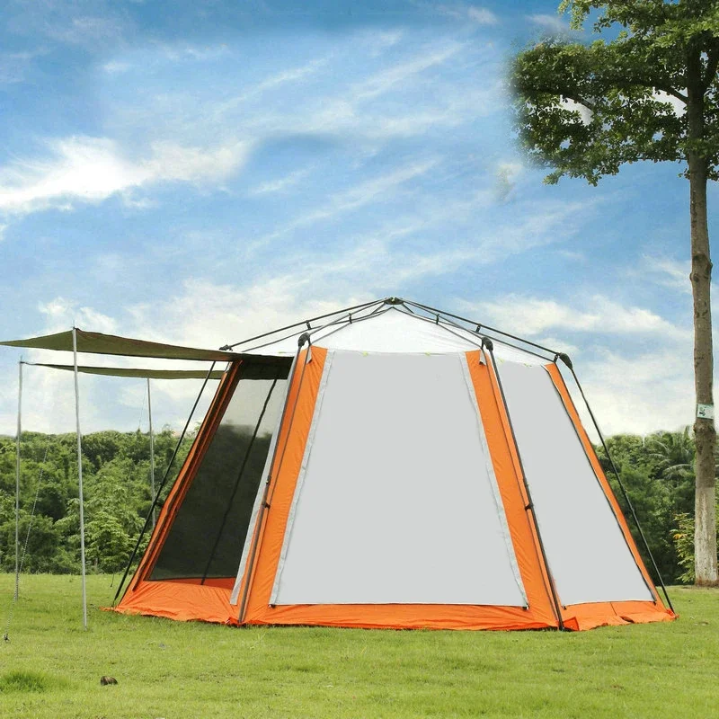 

Fully Automatic Hexagonal Mosquito Proof Tent Outdoor Camp Double Layers Zipper Enclosure Sunscreen Rain-proof Sunshade Pergola