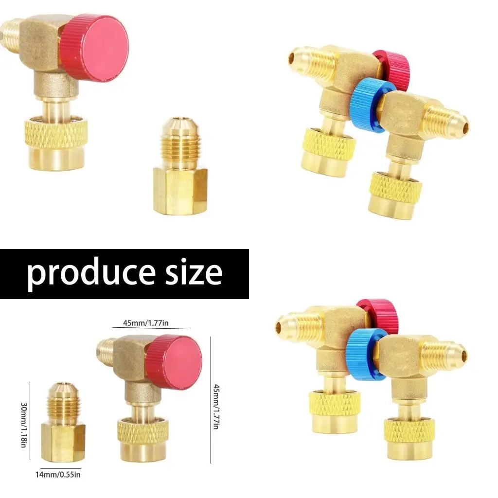 

02de Automotive для R22 32 R410A сервисных клапанов HVAC 90 градусов Прямой угловой латунь для плотных пространств