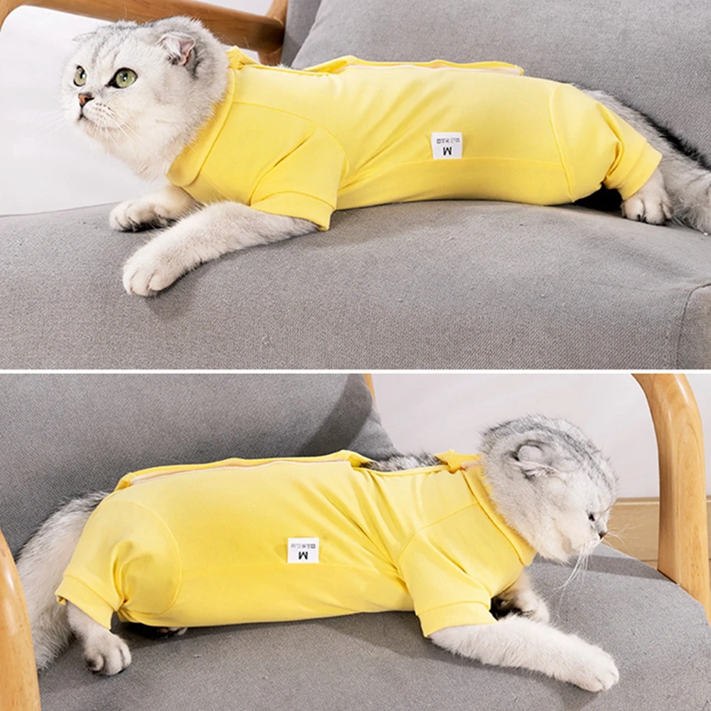 Cat Recovery Suit Dog Onesie After Surgery Wear Wounds Anti Licking E-Collar Cone Alternative Pajamas Bodysuit Prevent Shedding