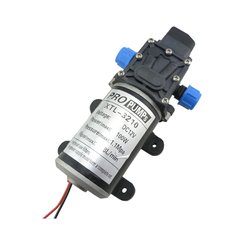 

high pressure diaphragm water pump 100W 8L/min self priming sprayer pump mini electric Water Pump 12v dc