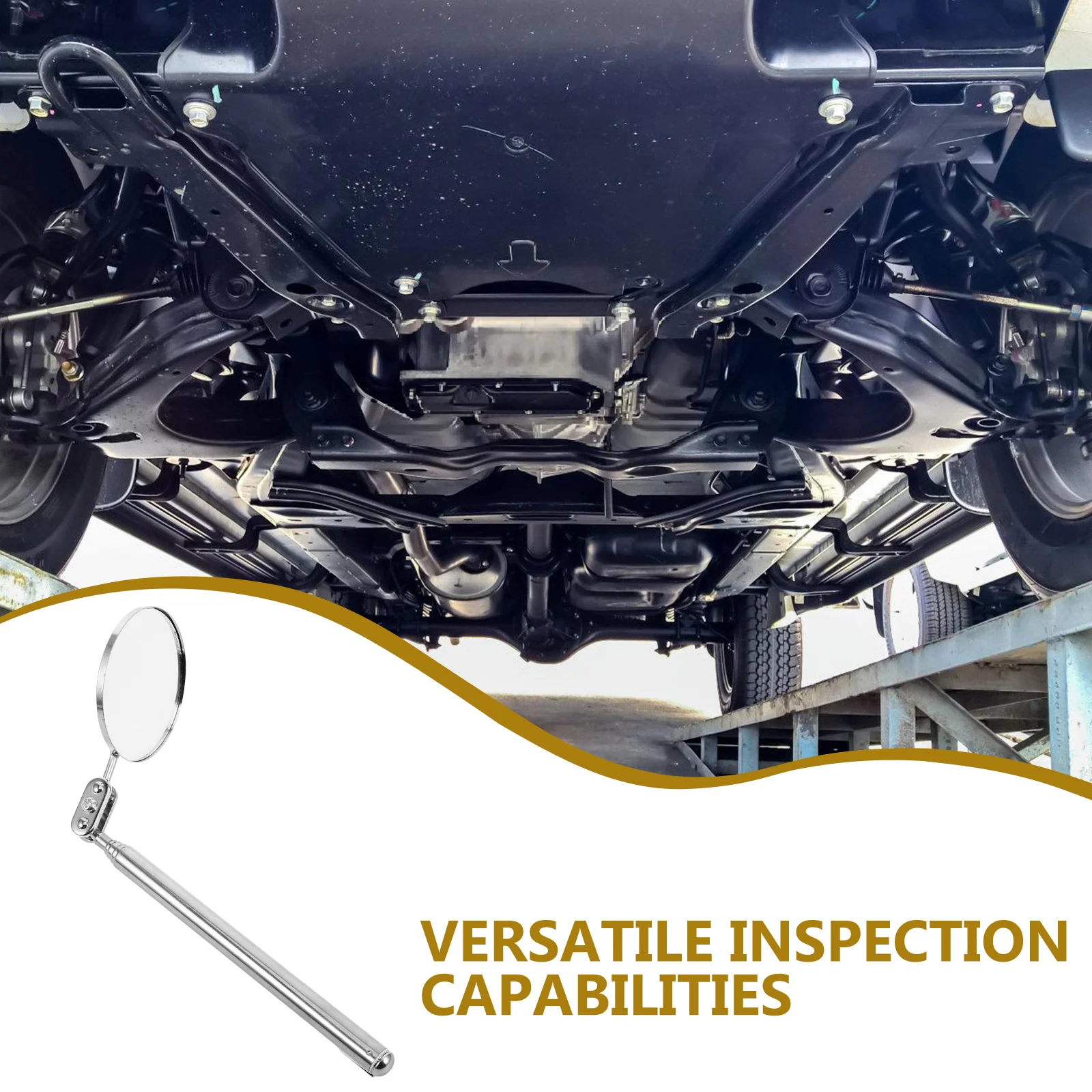

2 pcs Telescoping Inspection Mirrors Flexible Swivel Automotive Extension Mirror For Chassis Mechanic Checking Observation