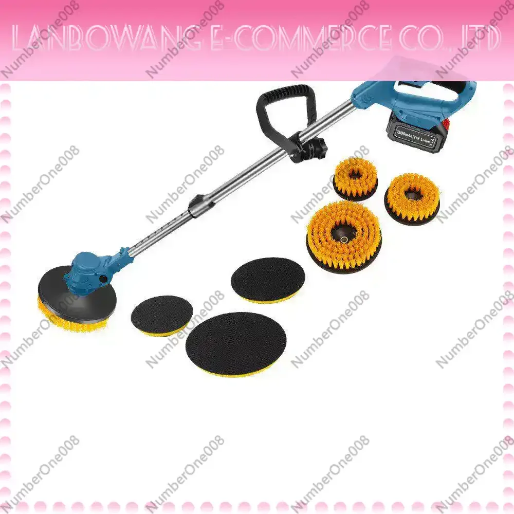 High Power Electric Cleaning Brush Multifunctional Telescopic Long Pole Car Wash Tool High Pressure Scrubber