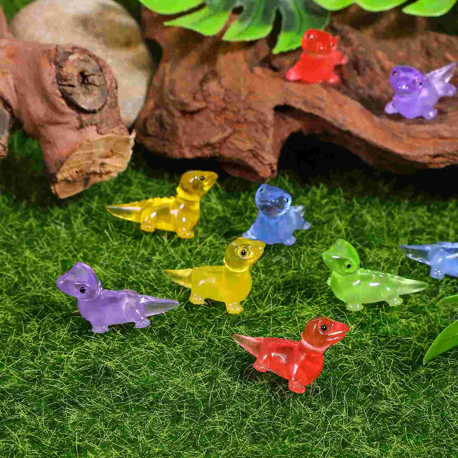 100 Pcs Glow-in-the-dark Lizard Decor Luminous Mini Figurines Reptile Accessories Animals Figures Resin Tiny Small Miniatures