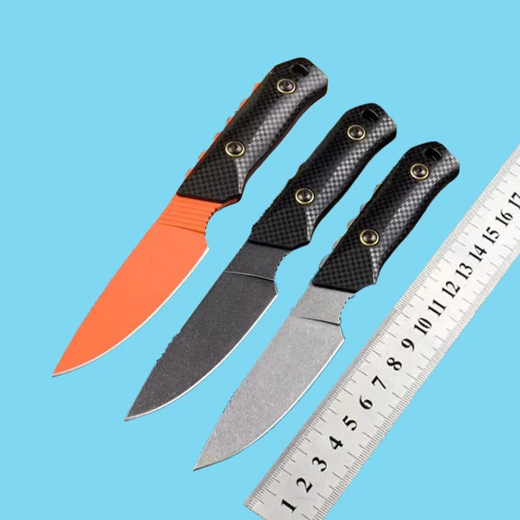 3 Colors Butterfly BM15600 ORRag Straight Fixed Blade Knife D2 Blade Santoprene Handle Hunting EDC Survival Tool Knives