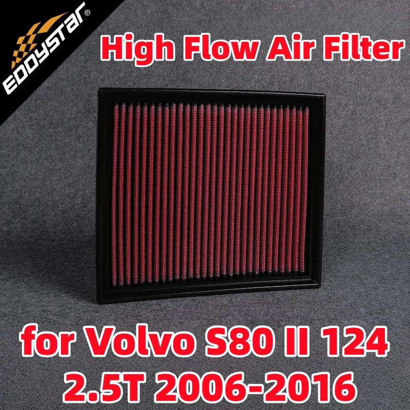 

Воздушный фильтр с высоким расходом для Volvo S80 II 124 2.5T 2006-2016, моющиеся гоночные впускные фильтры