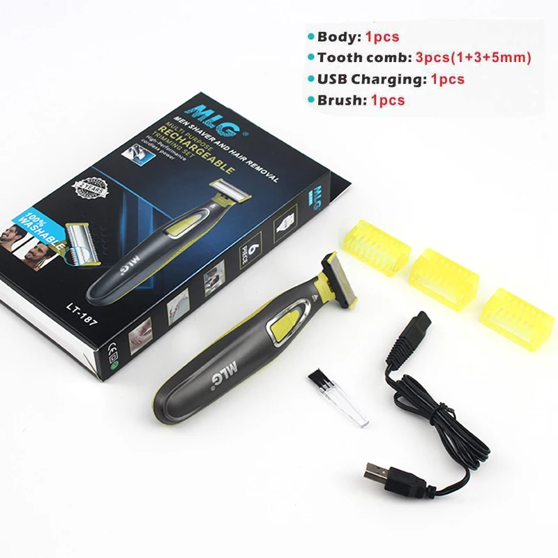 Elektrisch scheerapparaat voor mannen Professionele baardtrimmer Snoerloos scheerapparaat Body Trimmer USB oplaadbare gezicht mannelijk haar scheermachine