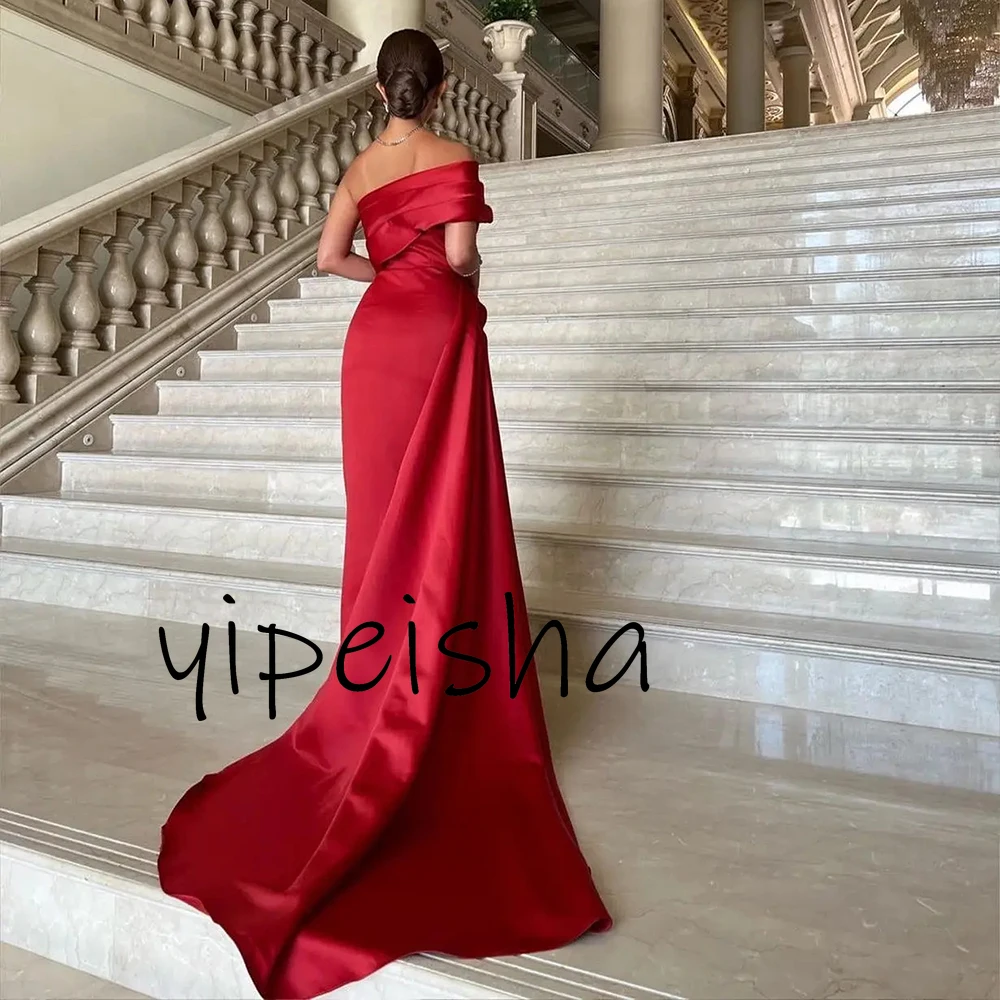 Robe de Bal Simple en Satin Rouge pour Femme, Élégante, Personnalisée, Longueur au Sol, VincFormelle, Peu importe