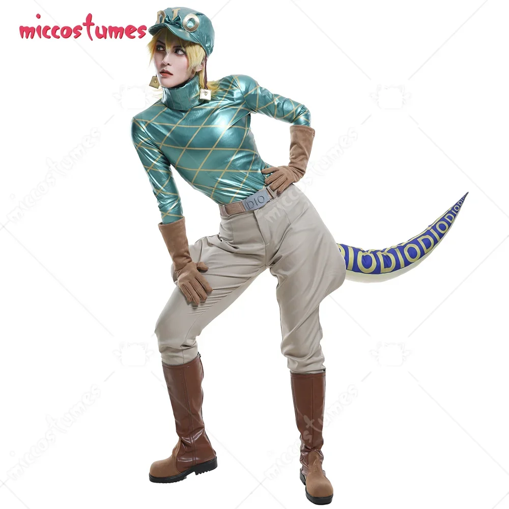 Miccostumes Halloween Anime Full Set Dio Cosplay Costume Full Set With Hat And Dinosaur Tail