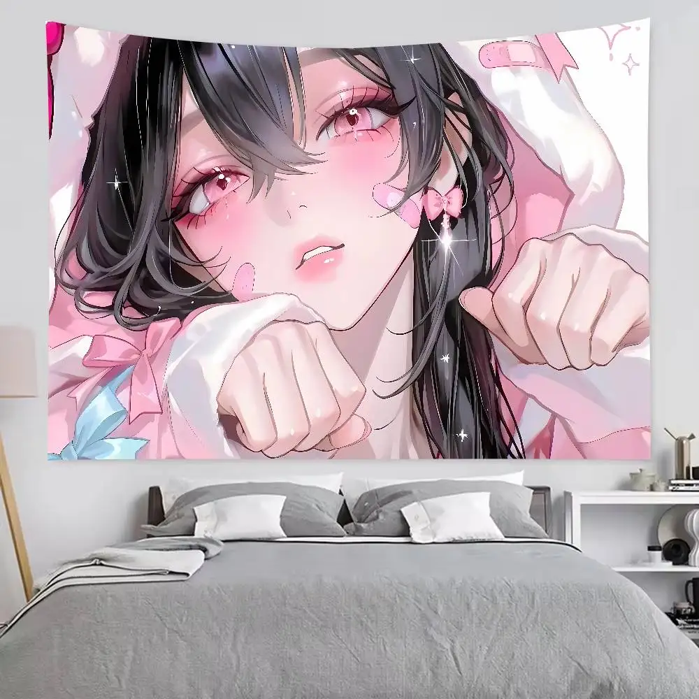 Large Pretty Fashion Cute Hot Pink Girl Popular Room Decoration Wall Tapestry Art Room Home Decor Wall Art Decor