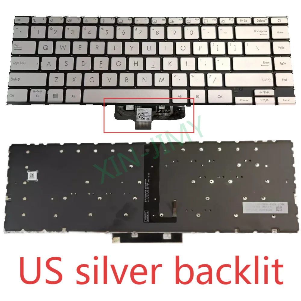 UX425 US Silver Backlit Keyboard for ASUS ZenBook UX425U UM425UG Q407IQ Q408U Q408UG