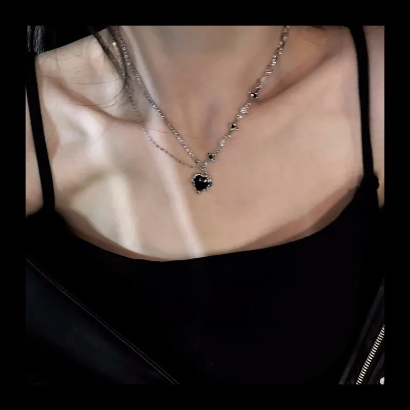 سبايس جيرلز ستاندرد! شخصية متعددة الاستخدامات! قلادة سوداء مزاجه الإجتماعي الترقوة سلسلة المرأة عالية الشعور
