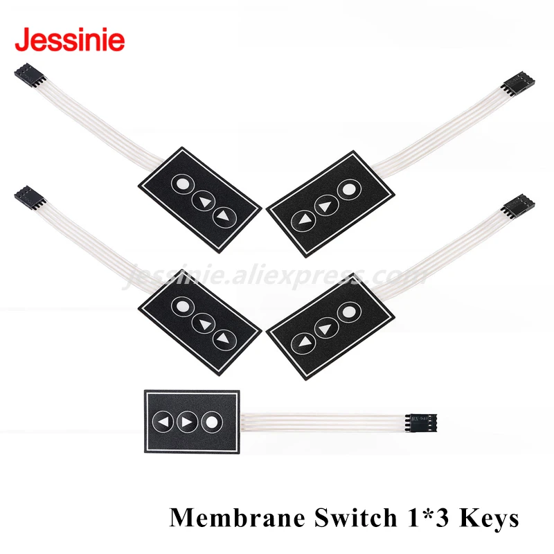 5pcs/1pc 1*3 Keys Membrane Switch Matrix Keyboard Monitor Switching Keypad Control Panel 1x3 DIY Accessory for Arduino PVC PET