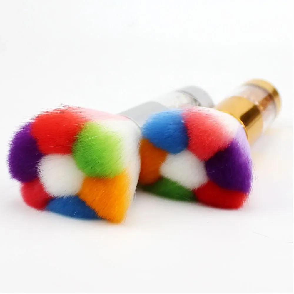 

1 Pc Rainbow Cleaners Nail Art Brushes For Dust Collector Nails Professional Equipment Manicure Vacuum Cleaning Brush Tools