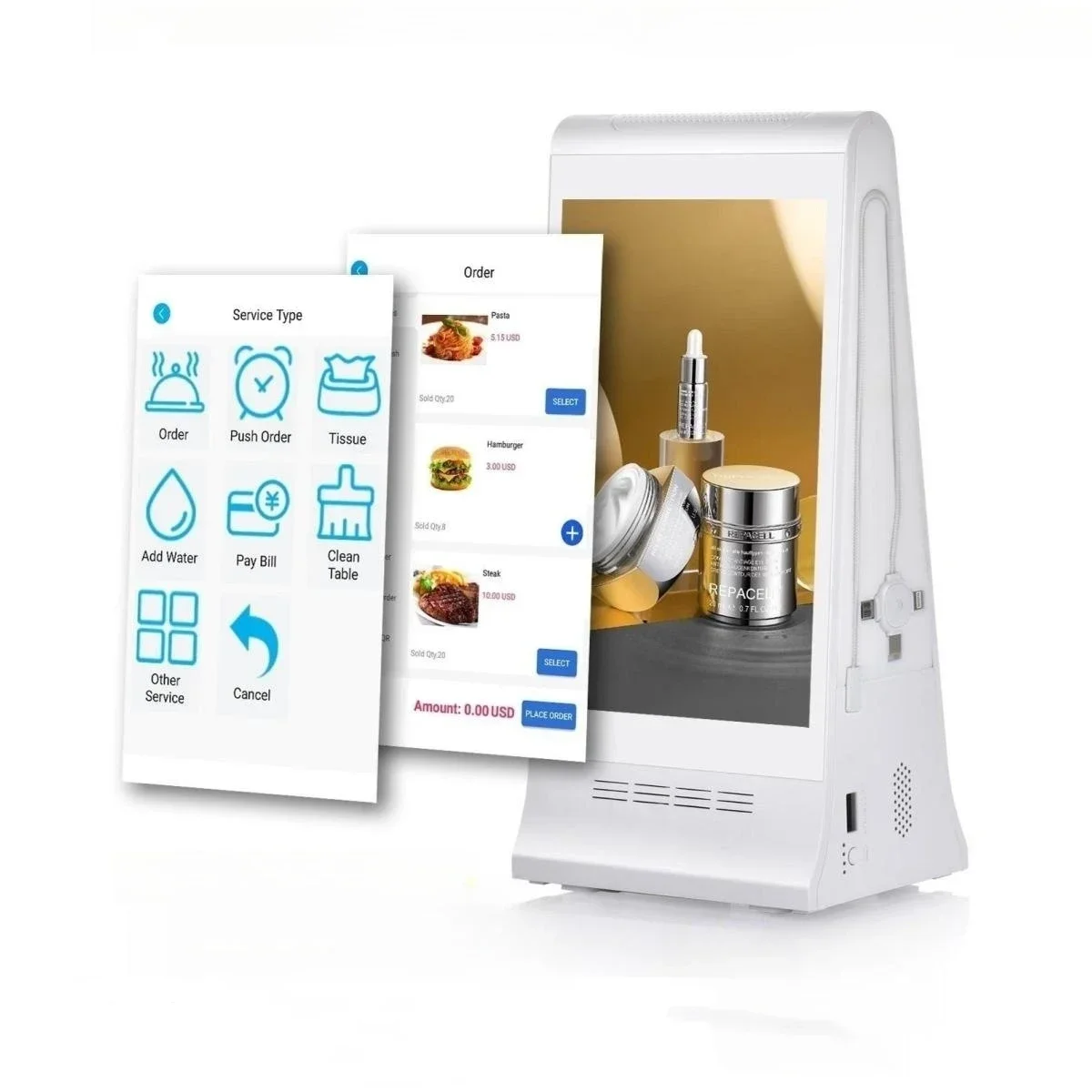Top Hotel FYD-868 Plus X – Nieuwe WiFi Android Digitale Reclame Display Advertentiespelerffee Shop Restaurant Oproepsysteem