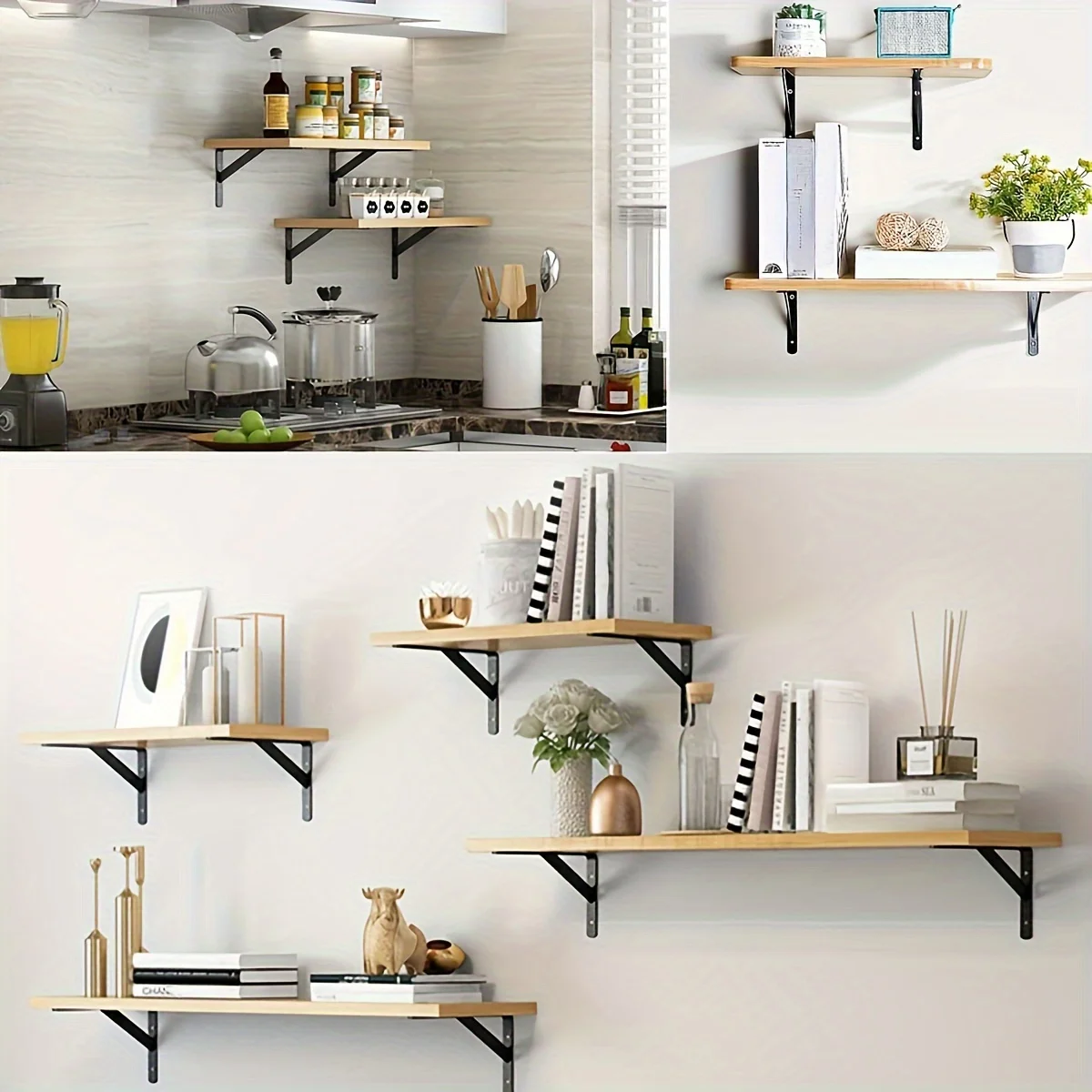 2pcs Decorative Shelf Wall Mounted Floating Shelf Bracket,Duty Rustic… — view 5