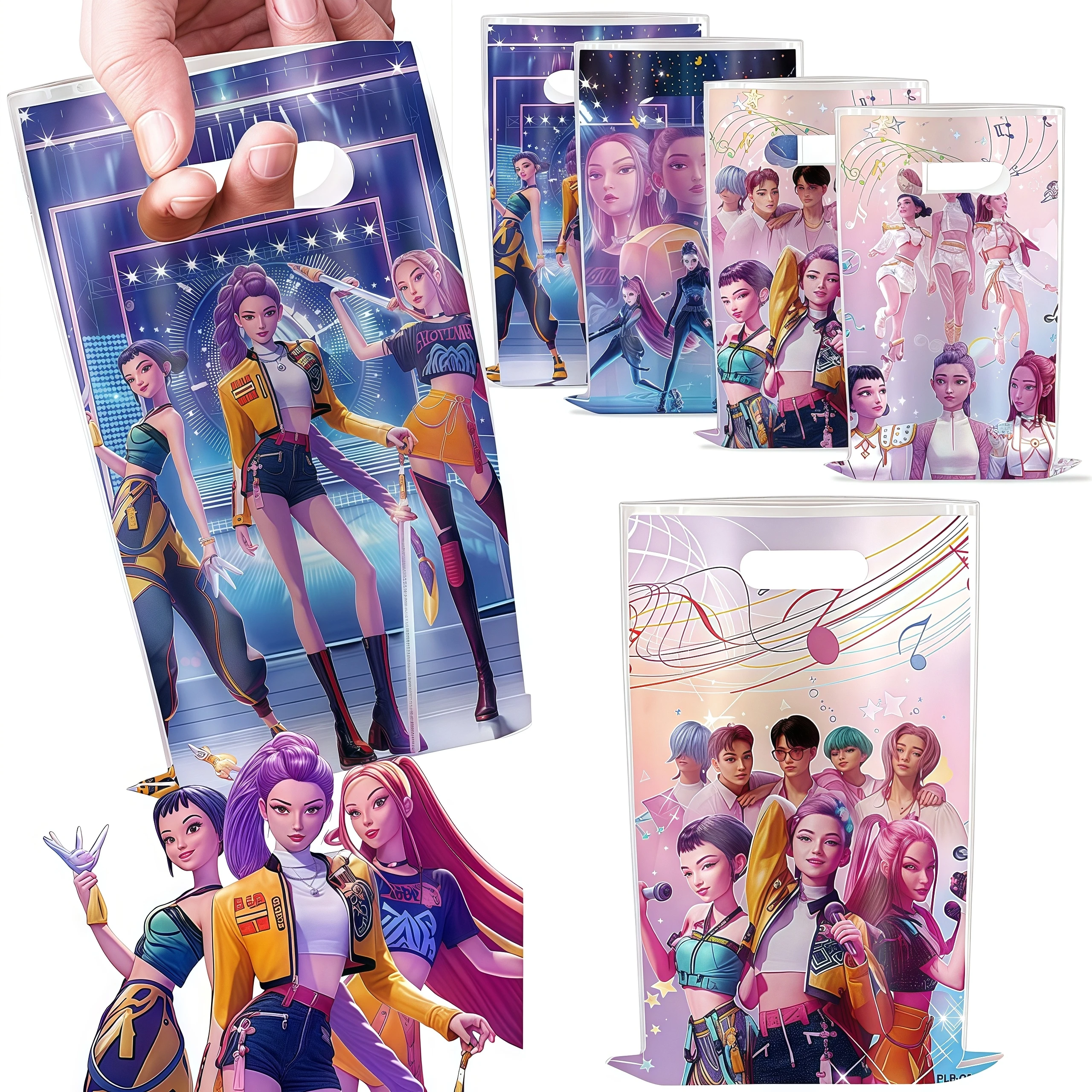 حقيبة هدايا للحفلات من Demon Hunters حقيبة هدايا كورية Kpop Anime Candy Goodie للأطفال لديكور أعياد الميلاد ومستلزمات حفلات استقبال المولود الجديد