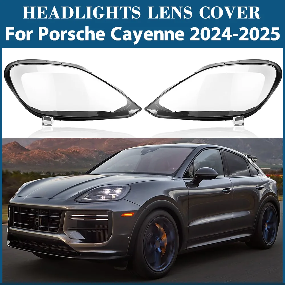 

For Porsche Cayenne 2024 2025 Car Accessories Headlight Lens Cover Transparent Lampshade Headlamp Shell Plexiglass Replacement