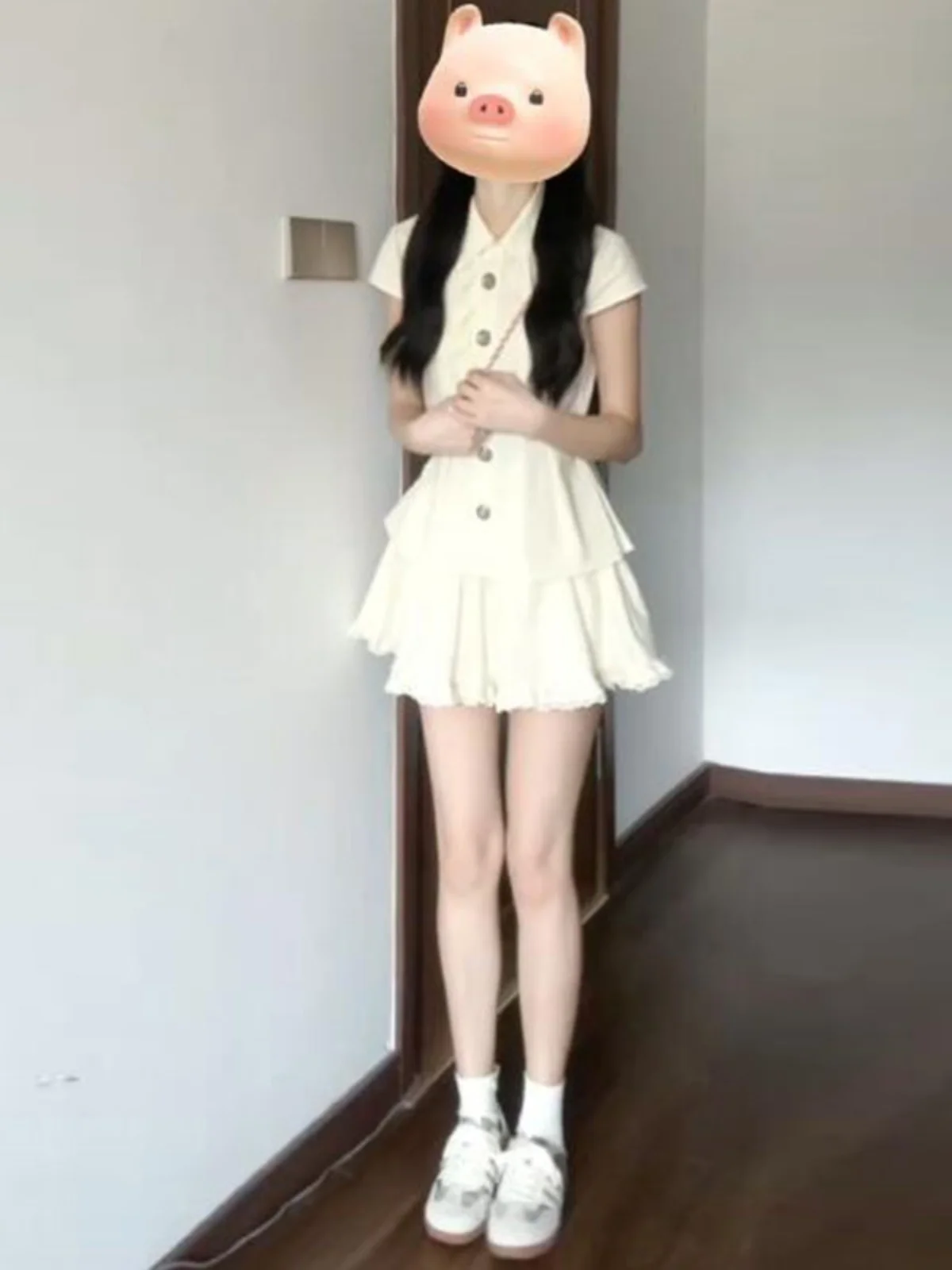 

Комплект в стиле Miu: шикарная французская юбка-миди и рубашка из хлопка в корейском стиле для женщин, летняя мода, комфортная одежда.