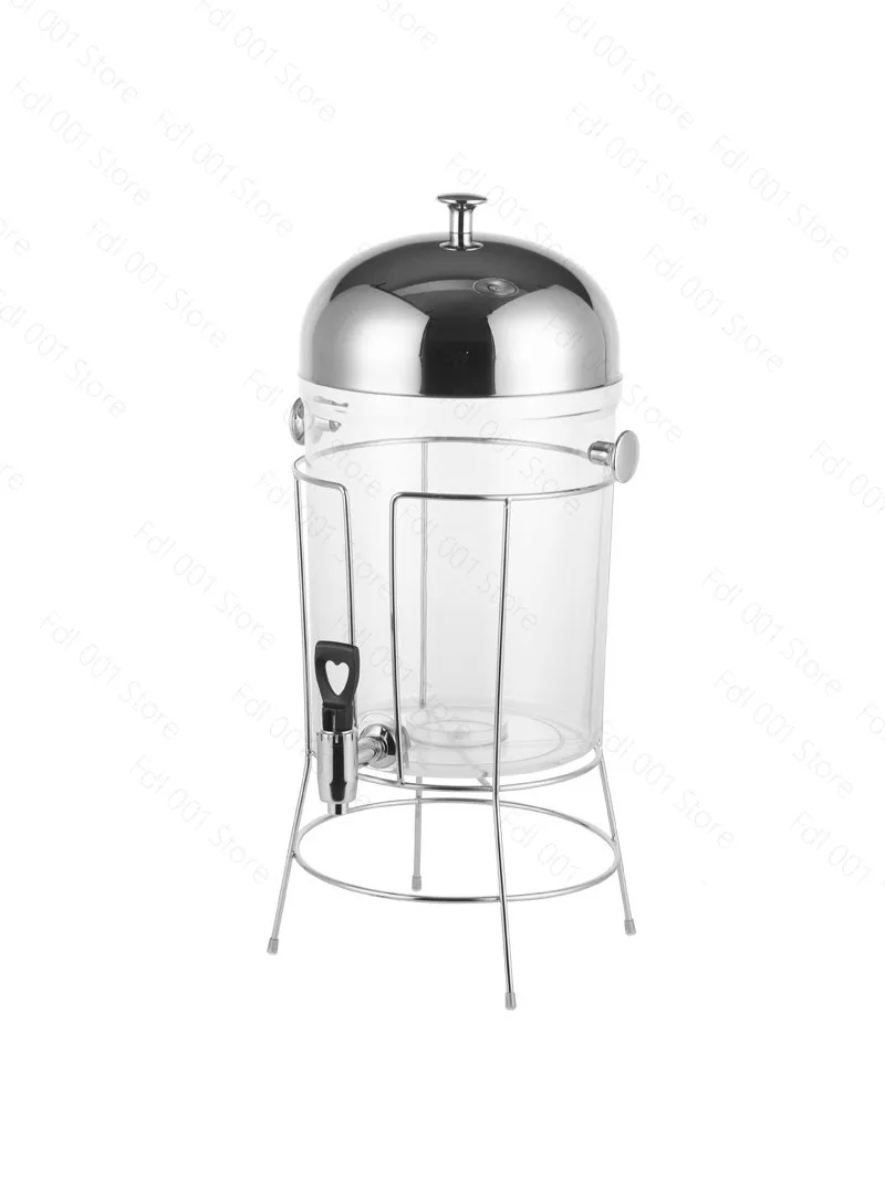 New 8L juice tripod, stainless steel lemonade beverage bucket in cafeteria, hotel tableware with faucet kettle