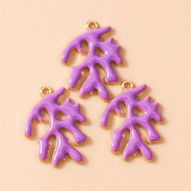 20 Stück 20 x 27 mm niedliche Emaille-Meereslebewesen-Korallen-Charms-Anhänger für Schmuckherstellung, Halskette, Ohrringe, Armband, DIY-Bastelzubehör – Detail 7