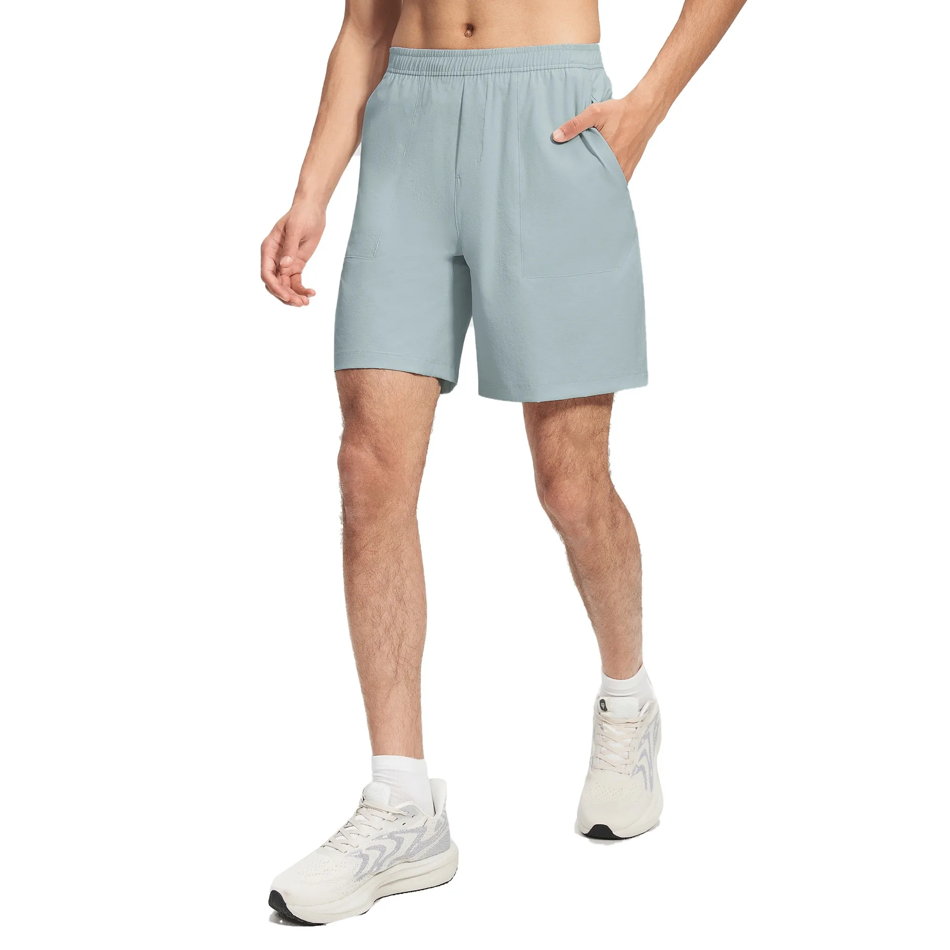 Lemon Outdoor Sport Quick Dry Cool Summer Men's Thin Breathable Loose Elastic Casual Five-Quarter Pants Straight Leg Nylon Lycra