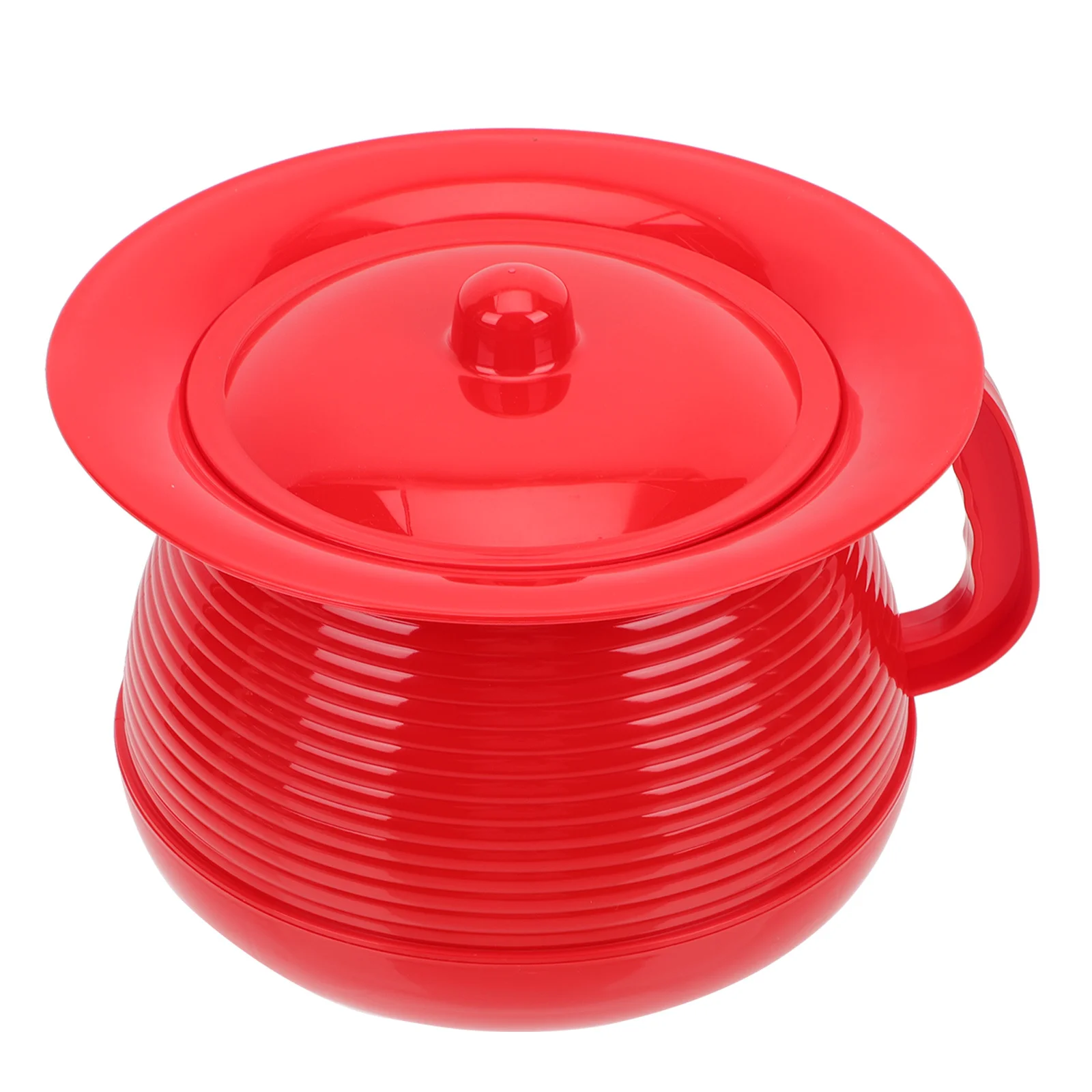 مبصقة بلاستيكية شديدة التحمل مع غطاء سرير منزلي للبالغين والأطفال، حاوية بول أثناء الليل، مقبض محمول